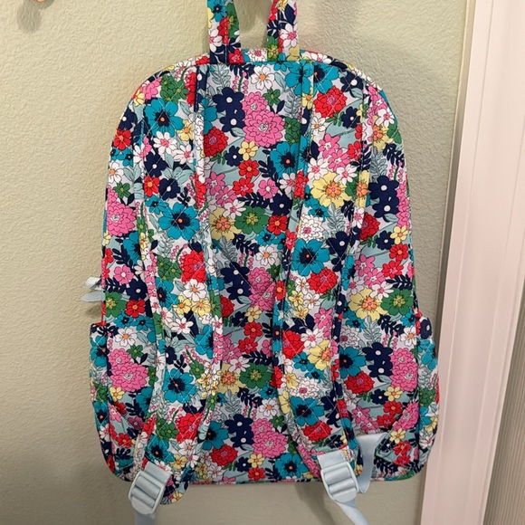 NWT vera Bradley essential backpack far out floral blue pink main image 6